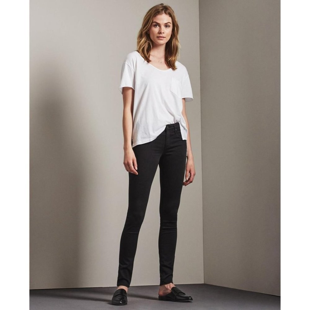 AG Adriano Goldschmied Womens 28R Black The Leggin